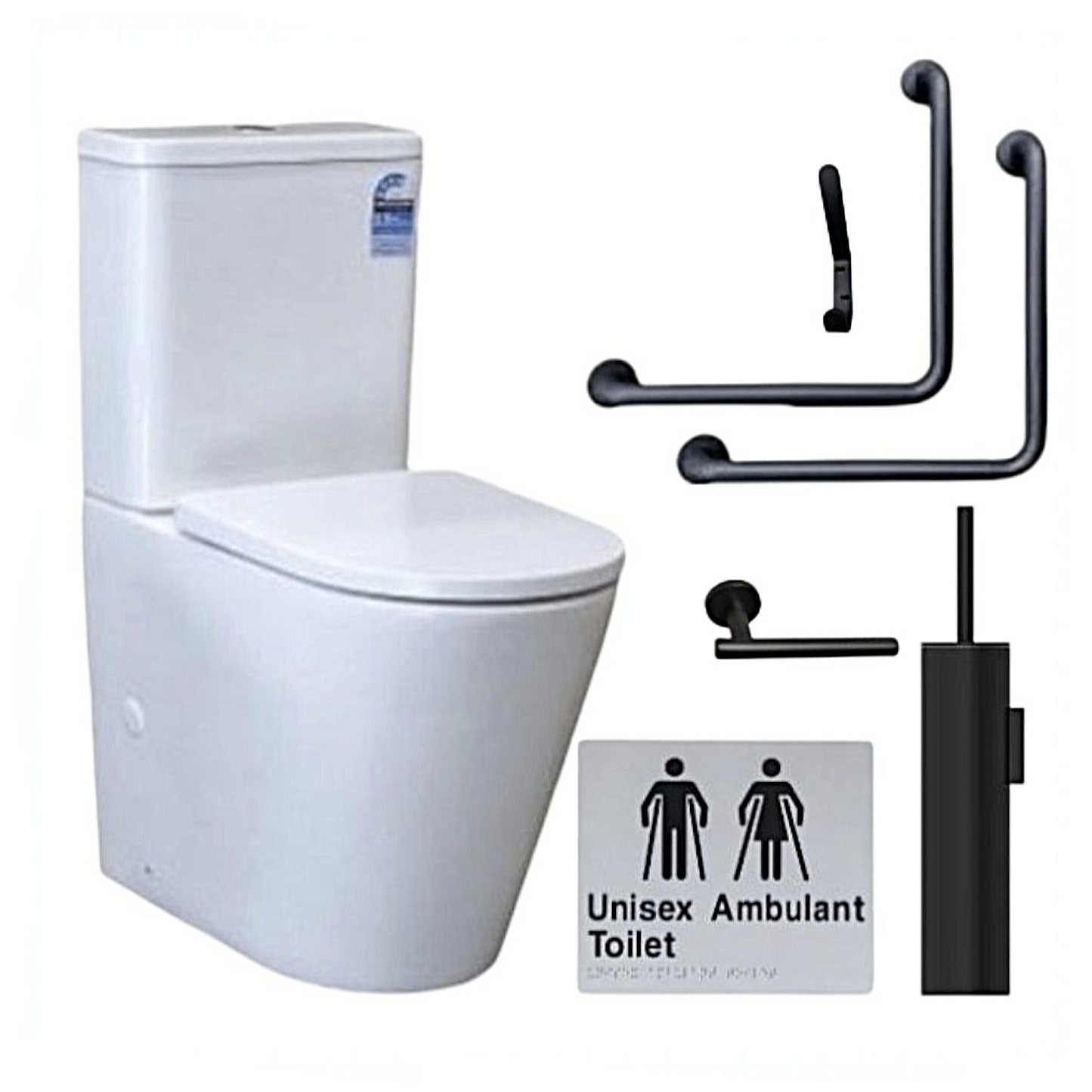 CLASSIC AMBULANT TOILET BUNDLE (MATTE BLACK) SKU:ATB01‑2