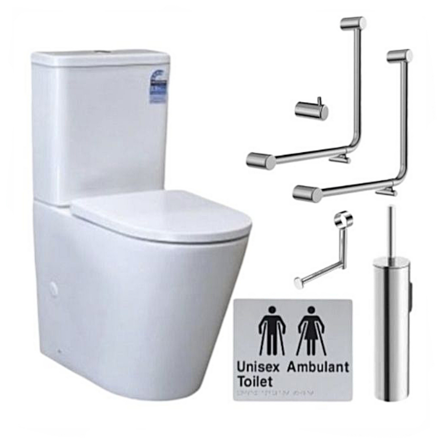 SIGNATURE AMBULANT TOILET BUNDLE (CHROME) SKU:ATB01‑3