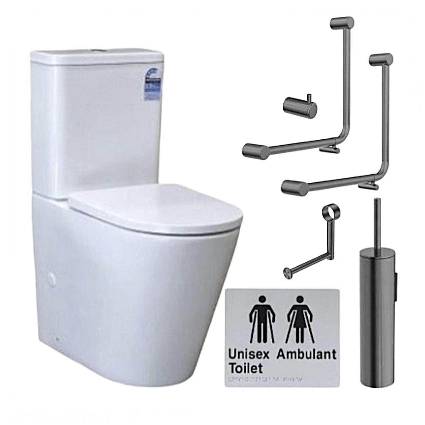 SIGNATURE AMBULANT TOILET BUNDLE (GUN METAL) SKU:ATB01‑8