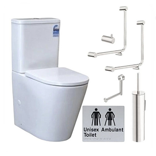 SIGNATURE AMBULANT TOILET BUNDLE (BRUSHED NICKEL) SKU:ATB01‑5