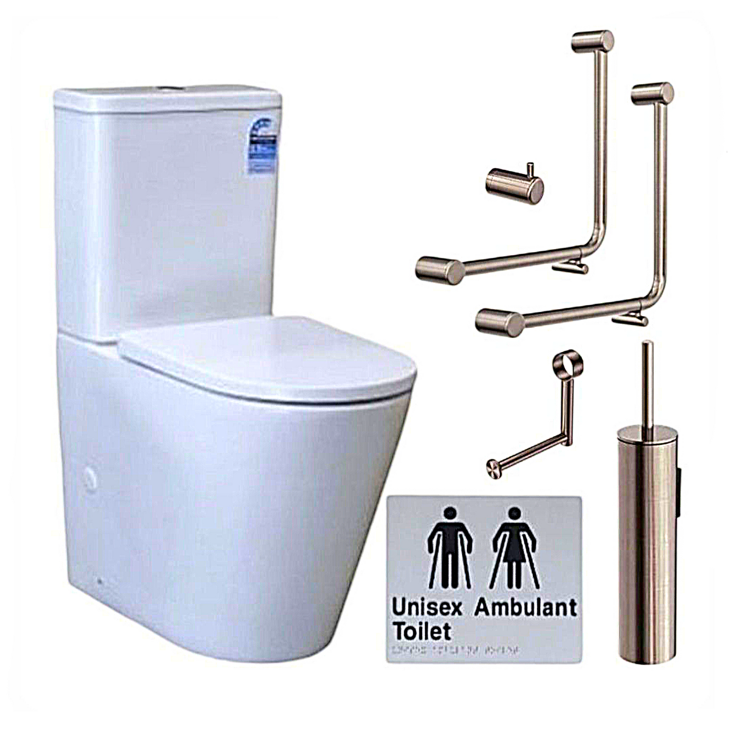 SIGNATURE AMBULANT TOILET BUNDLE (BRUSHED BRONZE) SKU:ATB01‑7