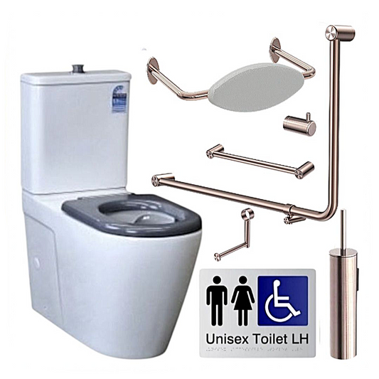 SIGNATURE ACCESSIBLE TOILET BUNDLE - LH OR RH (BRUSHED BRONZE) SKU:ATB02‑7